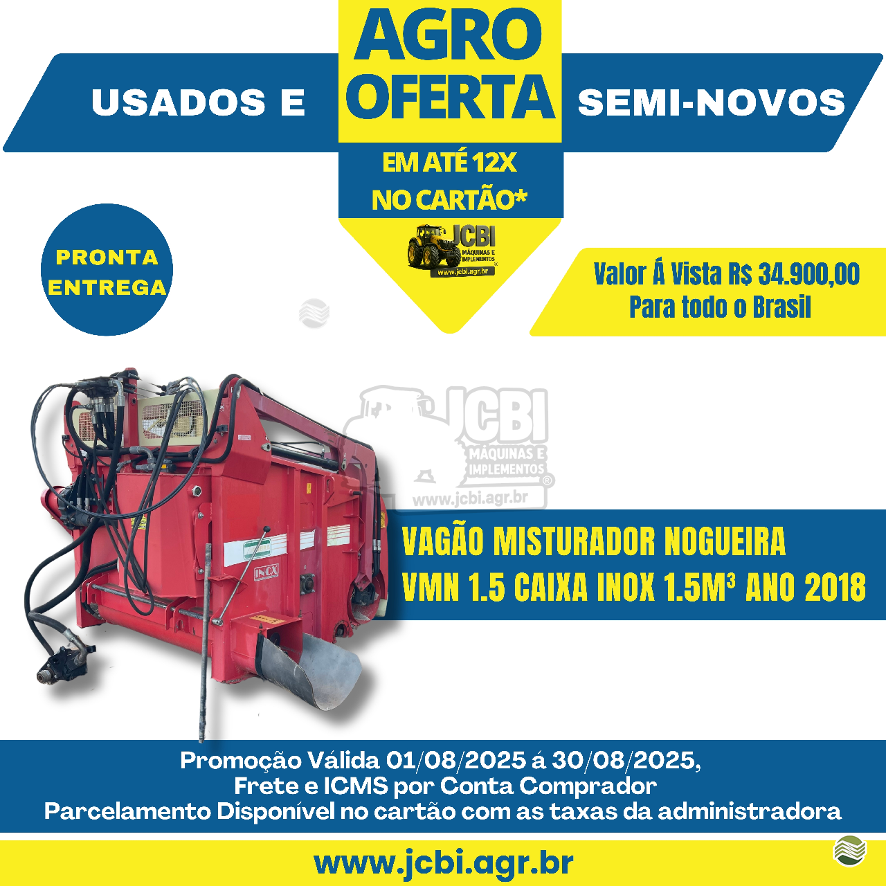IMPLEMENTOS AGRICOLAS VAGAO FORRAGEIRO VAGÃO MISTURADOR JCBi Máquinas e Implementos Agrícolas MARACAJU MATO GROSSO DO SUL MS